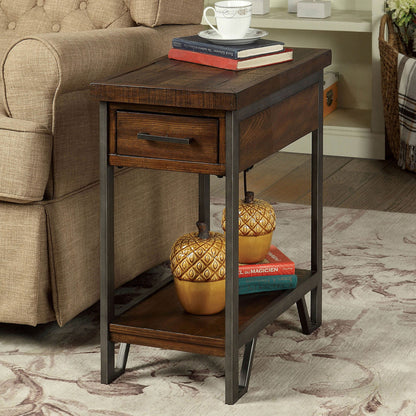 Furniture of America - Dundalk Side Table in Oak/Multi - CM-AC286 View 1