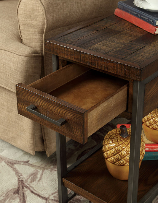 Furniture of America - Dundalk Side Table in Oak/Multi - CM-AC286 View 2