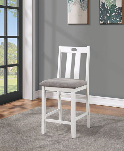 Furniture of America - Dunseith 5 Pc. Counter Ht. Table Set in White/Gray - FOA3388PT-5PK View 2