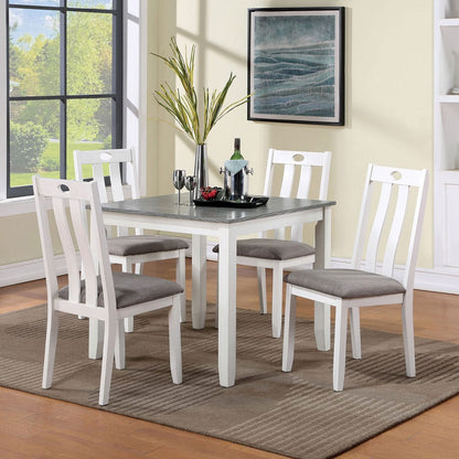 Furniture of America - Dunseith 5 Pc. Dining Table Set in White/Gray - FOA3388T-5PK View 1