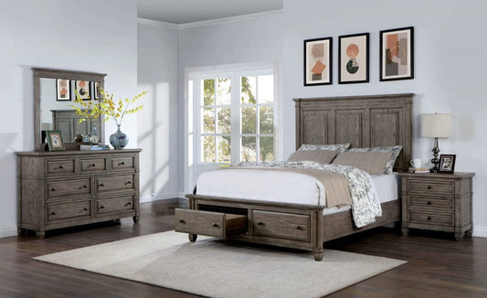 Furniture of America - Durango 5 Pc. Queen Bedroom Set w/ 2NS in Metallic Gray - CM7461GY-Q-5PC-2NS View 1