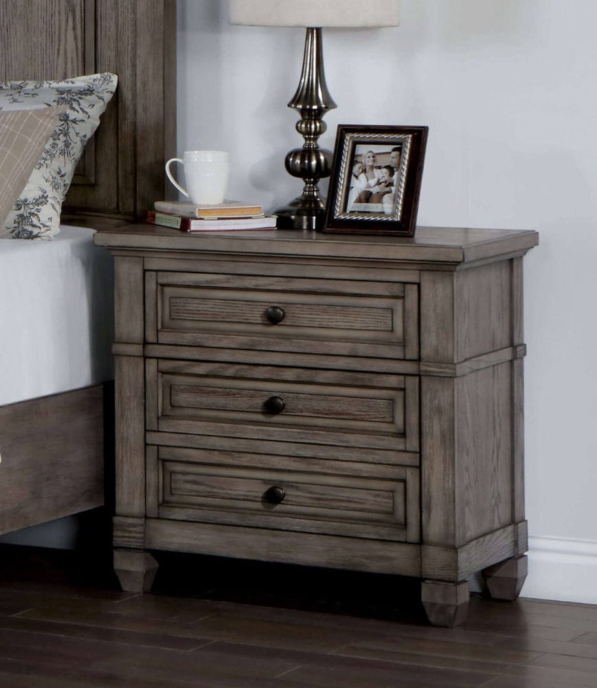 Furniture of America - Durango Nightstand w/ USB in Warm Gray - CM7461GY-N View 1