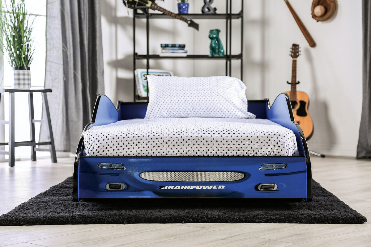 Furniture of America - Dustrack Twin Bed in Blue - CM7643BL-BED View 3