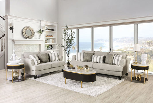 Furniture of America - Ealing Sofa + Loveseat in Light Gray - SM1207-2PC View 1