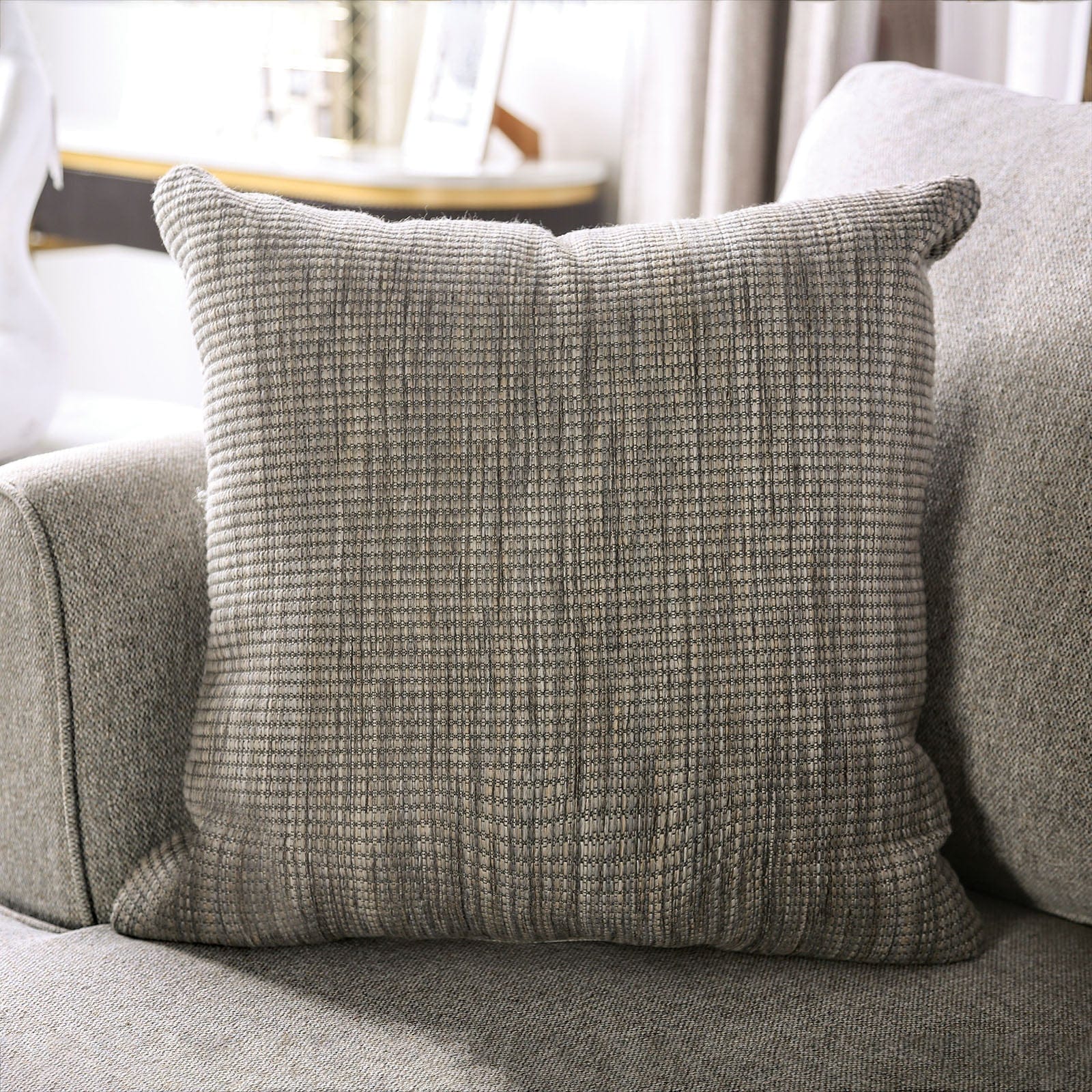 Furniture of America - Ealing Sofa + Loveseat in Light Gray - SM1207-2PC View 4