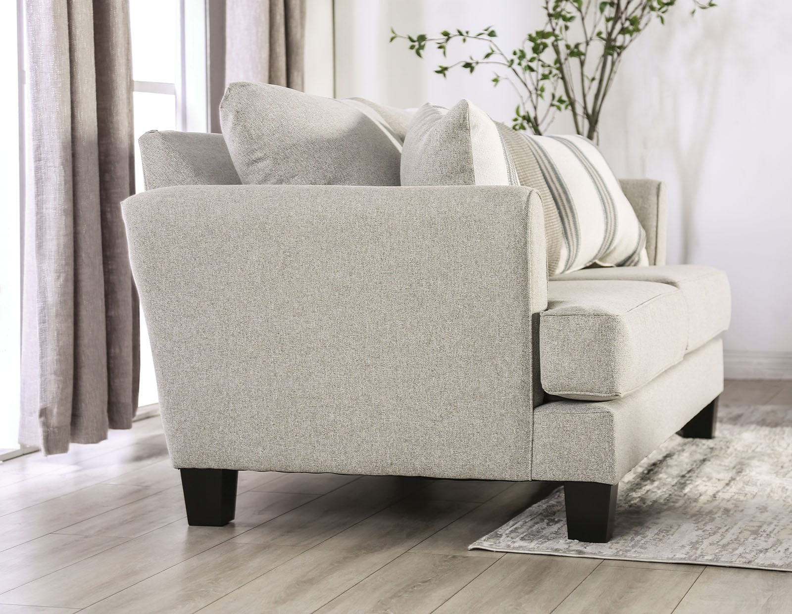 Furniture of America - Ealing Sofa + Loveseat in Light Gray - SM1207-2PC View 7