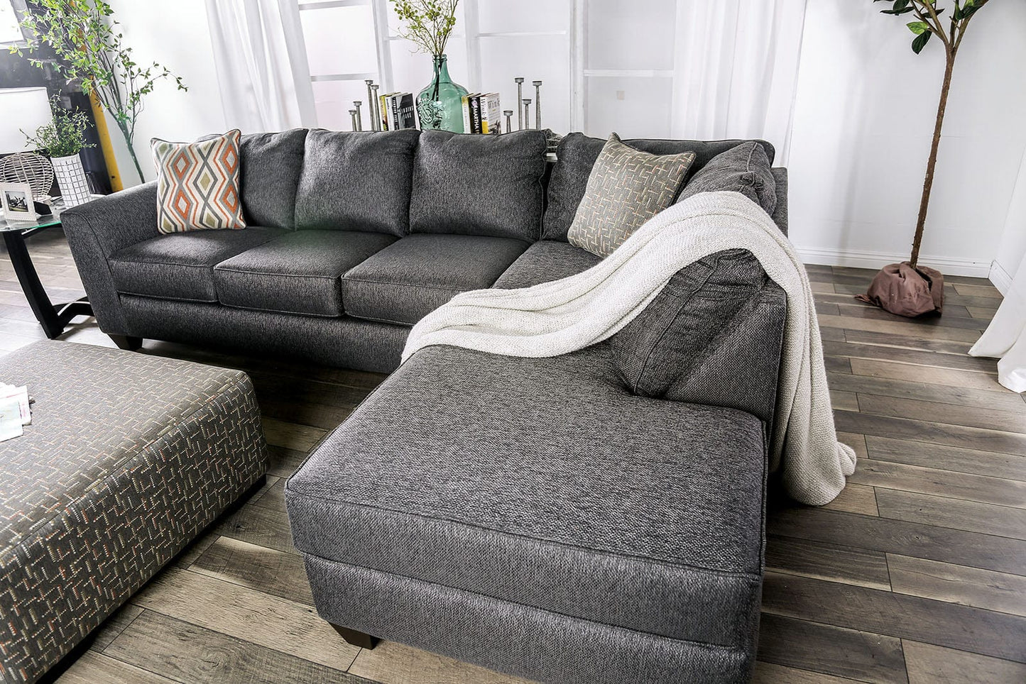 Furniture of America - Earl Sectional in Gray - SM5152-SECT View 4