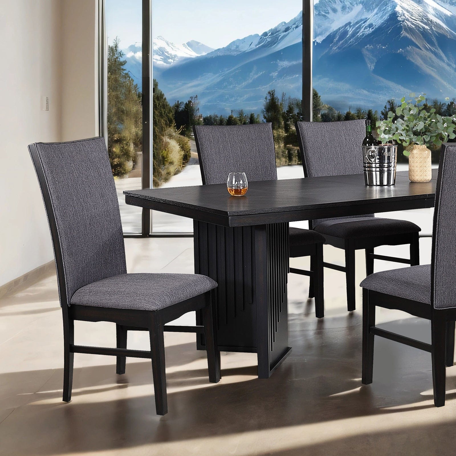 Furniture of America - Easingwold Side Chair Set of 2 in Black - FM3231BK-SC-2PK View 2