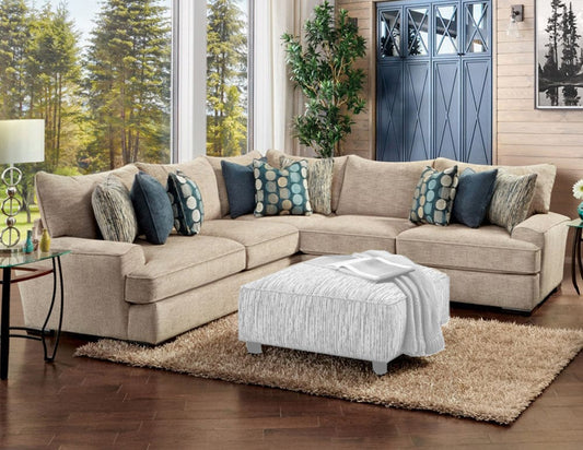 Furniture of America - Eastleigh Sectional in Tan - SM8187-SECT View 1
