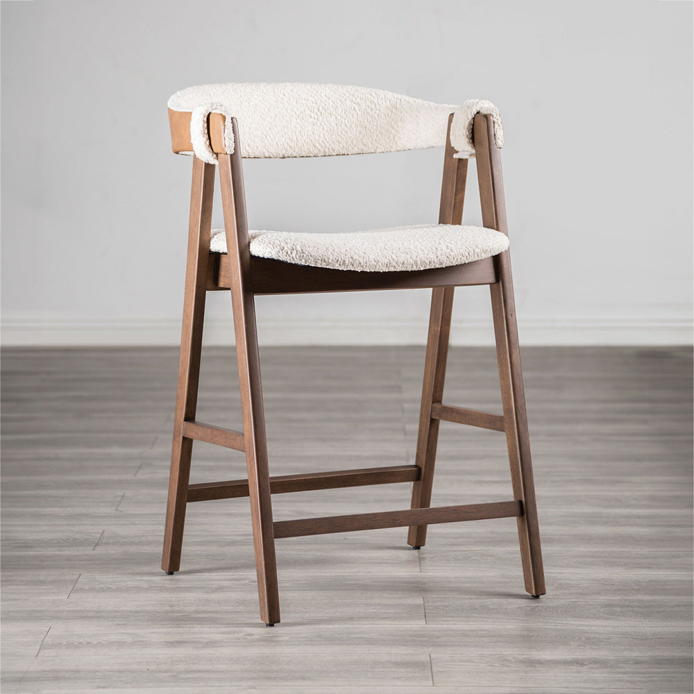 Furniture of America - Ebikon Counter Stool Set of 2 in Walnut/Beige - FM3211WN-PC-2PK View 1