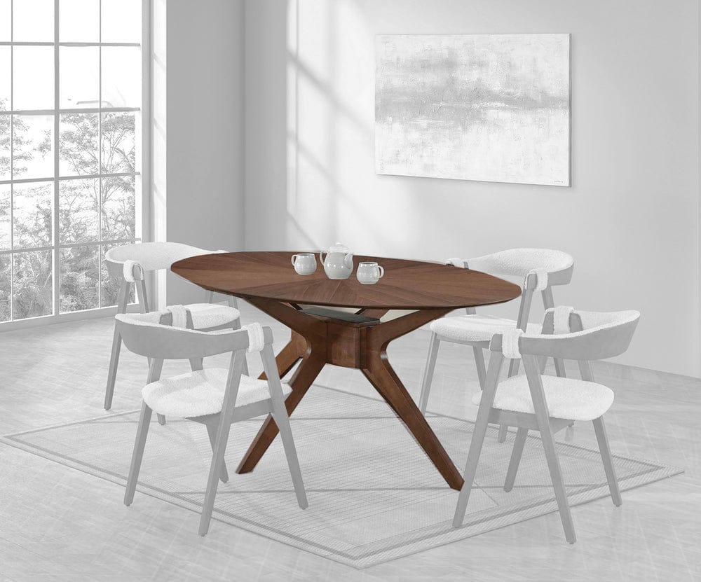 Furniture of America - Ebikon Oval Dining Table in Walnut - FM3211WN-T-TABLE View 1