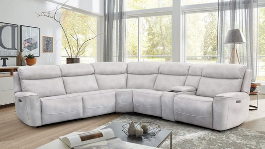 Furniture of America - Edmondus Power Sectional in Light Taupe - CM9923FG-SECT-PM View 1