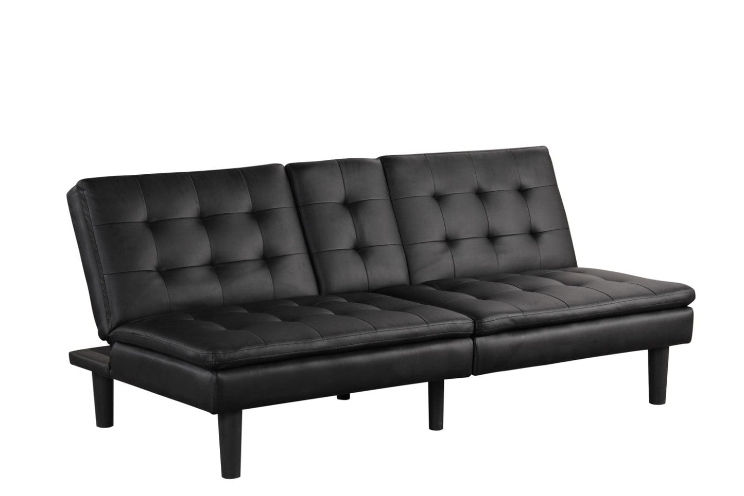 Furniture of America - Eidsberg Futon Sofa Bed w/ Drop Down Table in Black - FM2908BK View 1