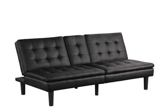 Furniture of America - Eidsberg Futon Sofa Bed w/ Drop Down Table in Black - FM2908BK View 1