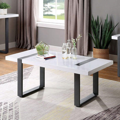 Furniture of America - Eimear Coffee Table in White/Black - FOA4403C View 1