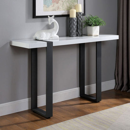 Furniture of America - Eimear Sofa Table in White/Black - FOA4403S View 1