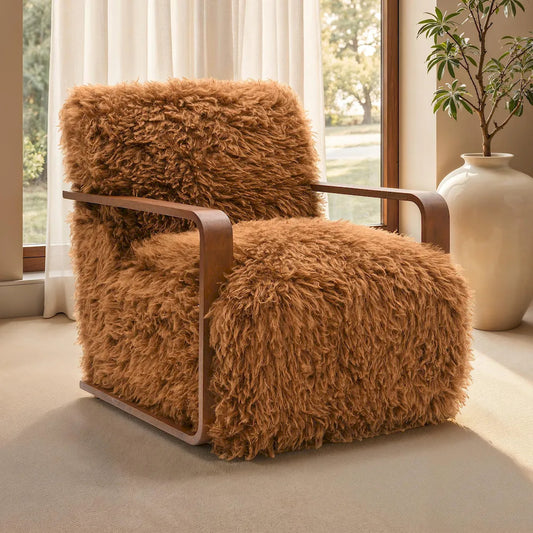 Furniture of America - Elardo - Accent Chair, Camel Brown - FM-AC6006BR view 1