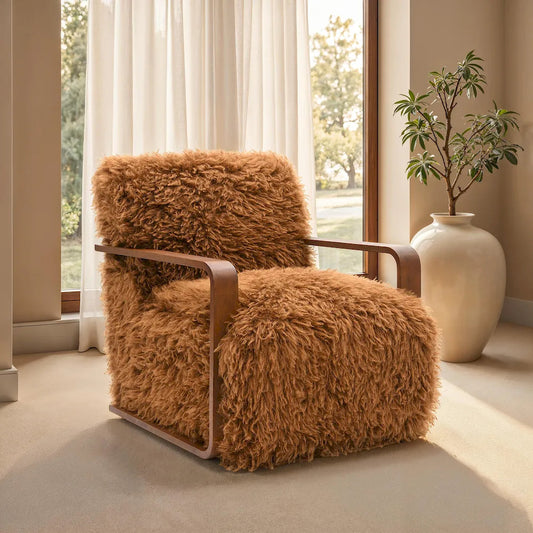 Furniture of America - Elardo - Accent Chair, Camel Brown - FM-AC6006BR view 2
