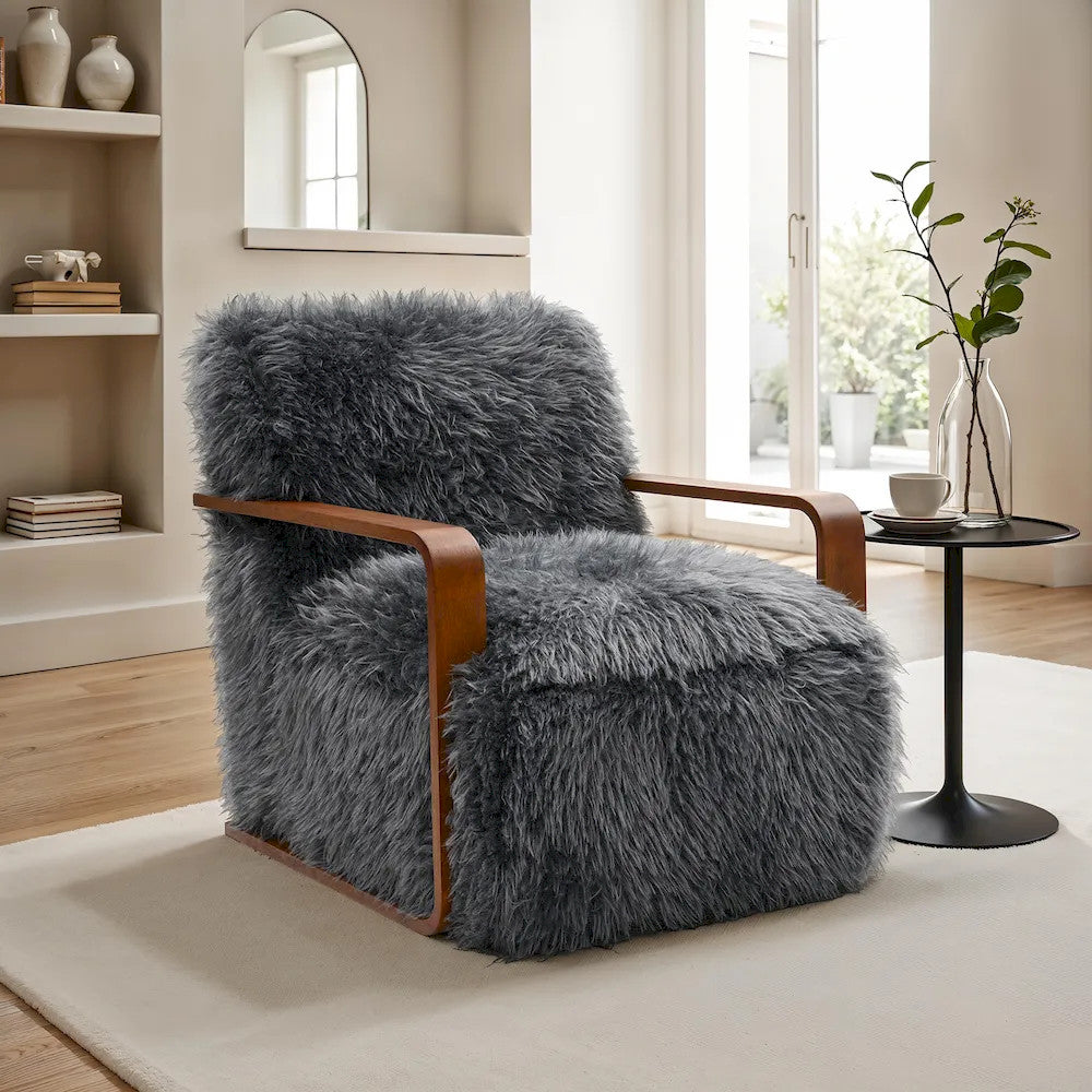Furniture of America - Elardo - Accent Chair, Charcoal Gray - FM-AC6006DG view 2