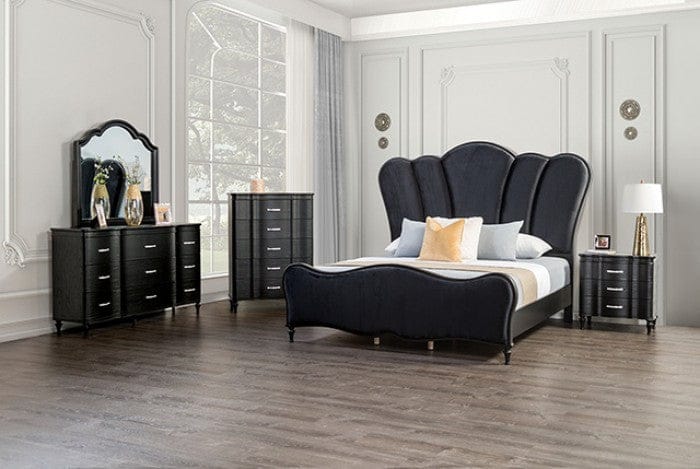 Furniture of America - Eleanora 5 Pc. Queen Bedroom Set w/ Chest in Black - FM7416BK-Q-5PC-CHEST View 1