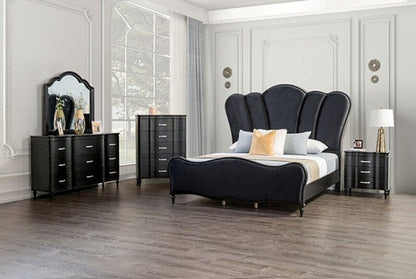 Furniture of America - Eleanora 5 Pc. Queen Bedroom Set w/ Chest in Black - FM7416BK-Q-5PC-CHEST View 1