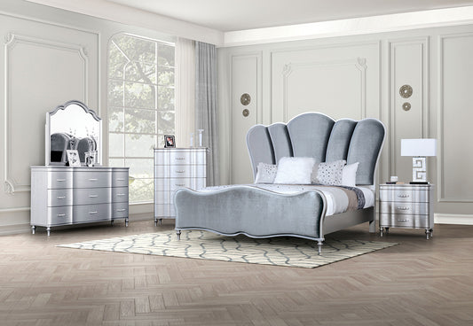 Furniture of America - Eleanora 5 Pc. Queen Bedroom Set w/ Chest in Silver - FM7416SV-Q-5PC-CHEST View 1