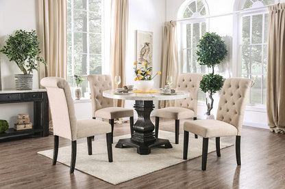 Furniture of America - Elfredo 5 Pc. Round Dining Table Set in White/Antique Black - CM3755RT-5PC-IV View 1