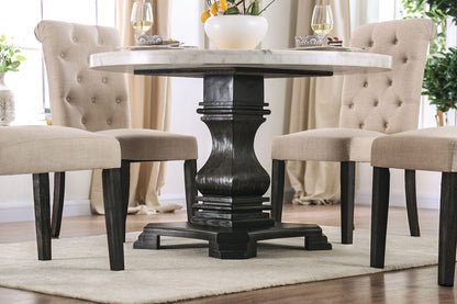 Furniture of America - Elfredo 5 Pc. Round Dining Table Set in White/Antique Black - CM3755RT-5PC-IV View 2