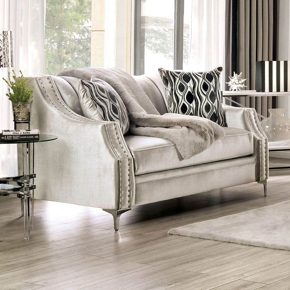 Furniture of America - Elicia Loveseat in Silver - SM2686-LV View 1