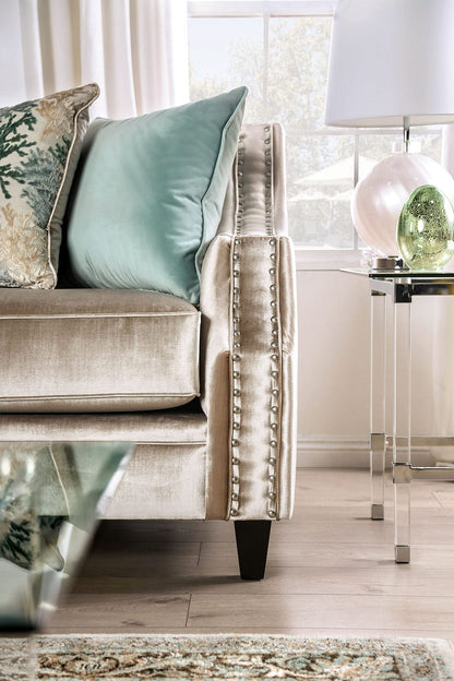 Furniture of America - Elicia Sofa + Loveseat in Champagne/Turquoise - SM2685-2PC View 5