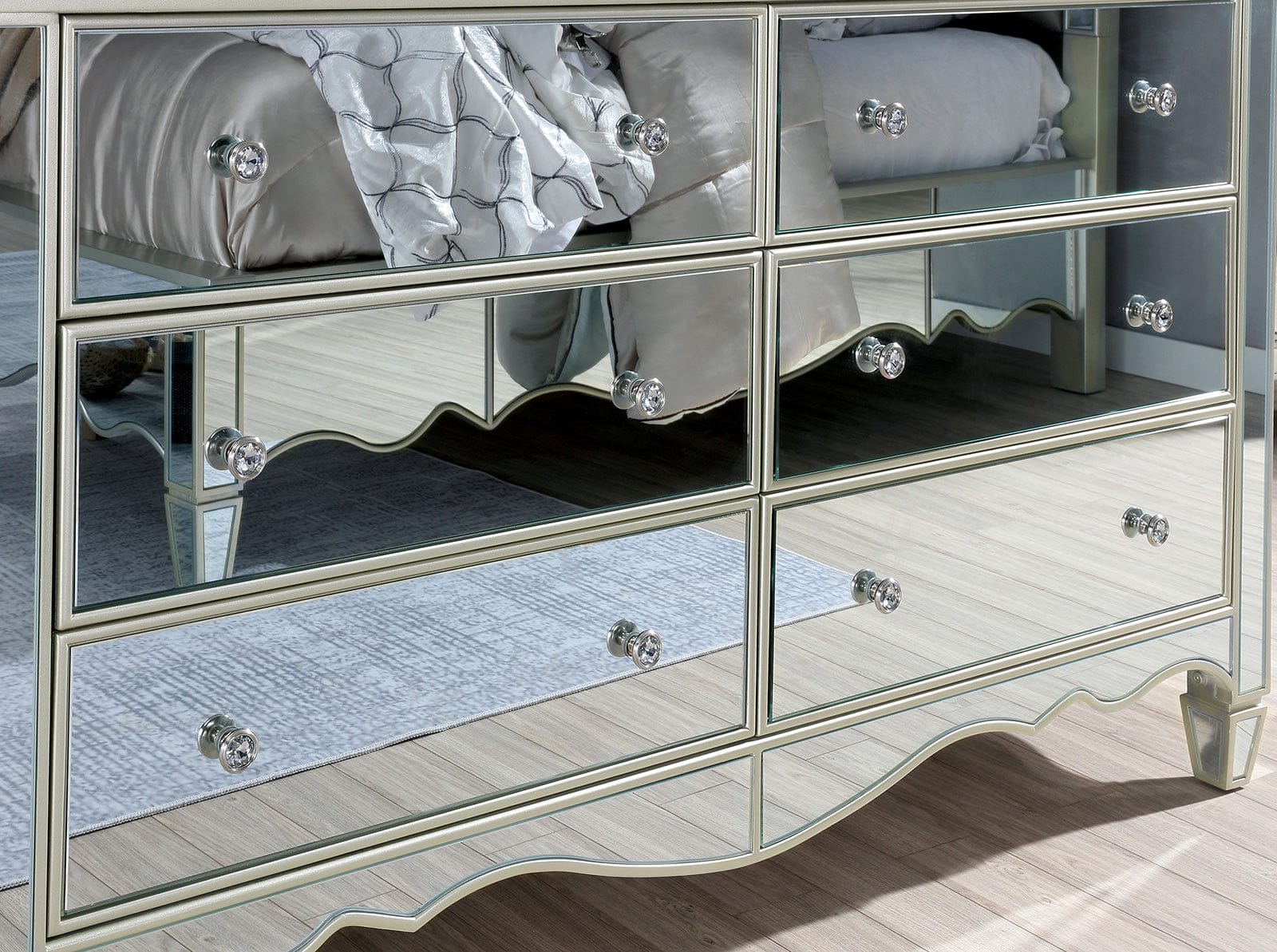 Furniture of America - Eliora 5 Pc. Queen Bedroom Set w/ Chest in Silver - FOA7890Q-5PC-CHEST View 6