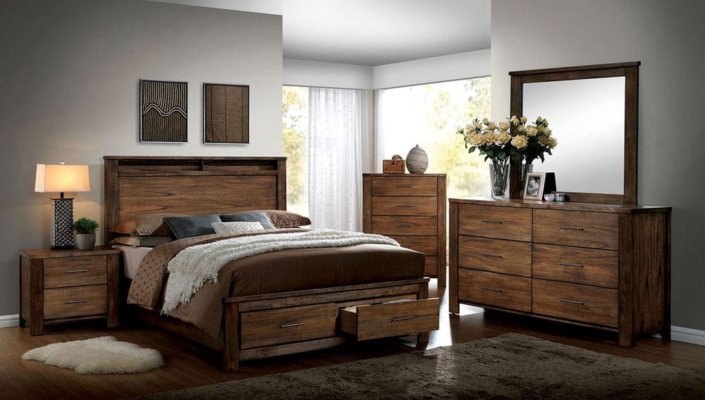 Furniture of America - Elkton 5 Pc. Queen Bedroom Set w/ Chest in Oak - CM7072Q-5PC-CHEST View 1