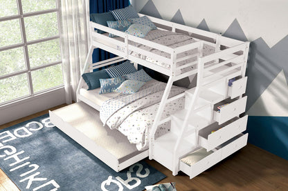 Furniture of America - Ellington Twin/Full Bunk Bed+Trundle in White - FM-BK611WH-BED+TR View 2