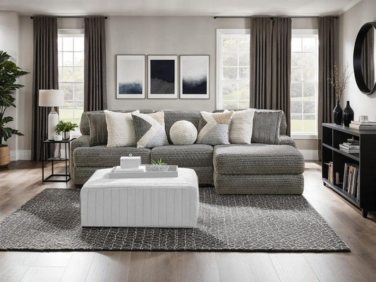 Furniture of America - Elmhurst L-shaped Sectional in Charcoal - SM5105-SECT View 1