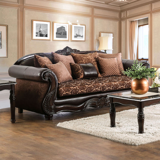 Furniture of America - Elpis Sofa in Brown/Espresso - SM6404-SF View 1