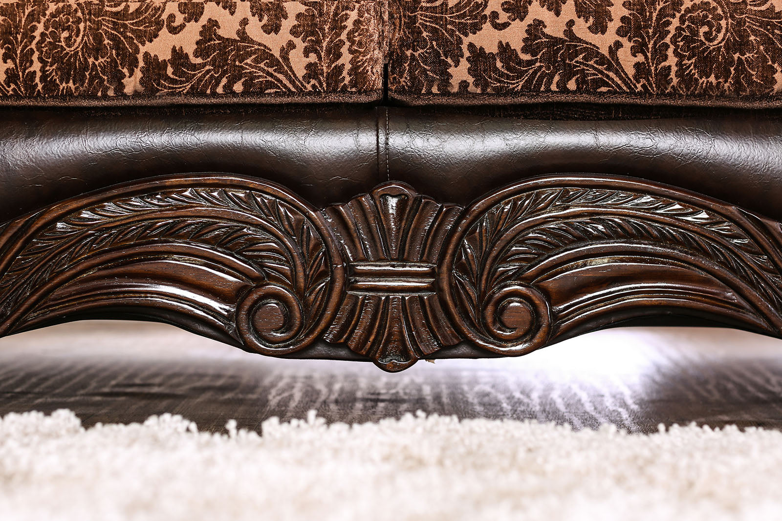 Furniture of America - Elpis Sofa + Loveseat in Brown/Espresso - SM6404-2PC View 7