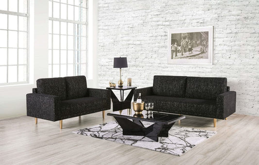Furniture of America - Elverum Sofa + Loveseat in Black - FM61000BK-2PC View 1