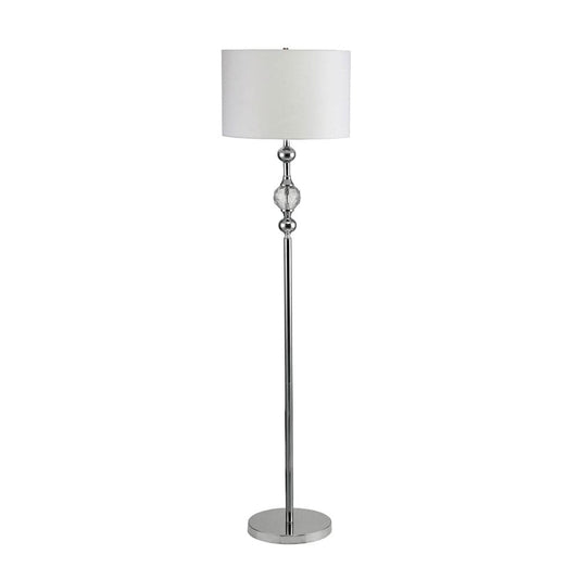 Furniture of America - Emi Floor Lamp in White/Silver - L76187F View 1