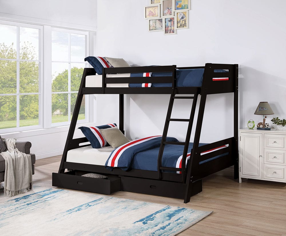Furniture of America - Emilee Twin/Full Bunk Bed in Black - FM-BK003BK-BED View 1