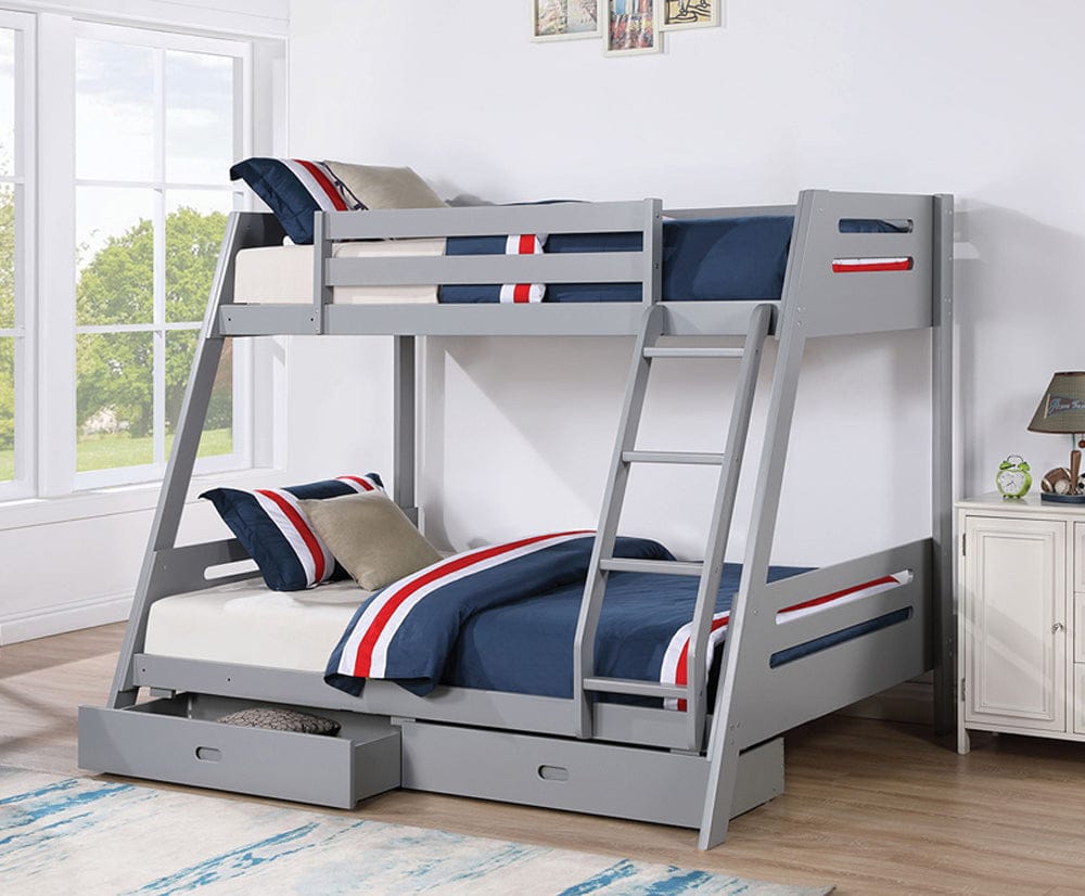Furniture of America - Emilee Twin/Full Bunk Bed in Gray - FM-BK003GY-BED View 1