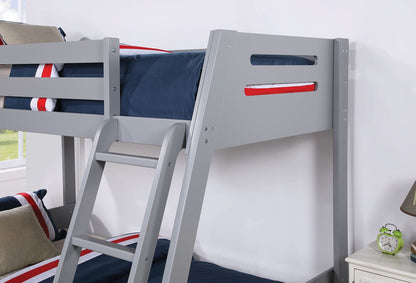 Furniture of America - Emilee Twin/Full Bunk Bed in Gray - FM-BK003GY-BED View 2