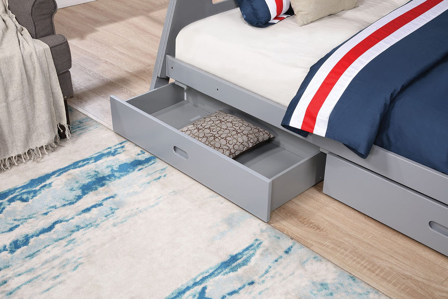 Furniture of America - Emilee Twin/Full Bunk Bed in Gray - FM-BK003GY-BED View 3