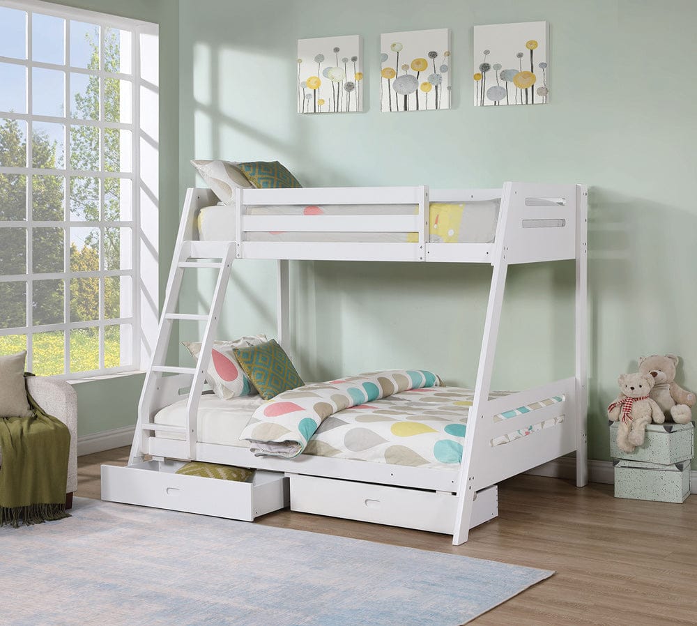 Furniture of America - Emilee Twin/Full Bunk Bed in White - FM-BK003WH-BED View 1