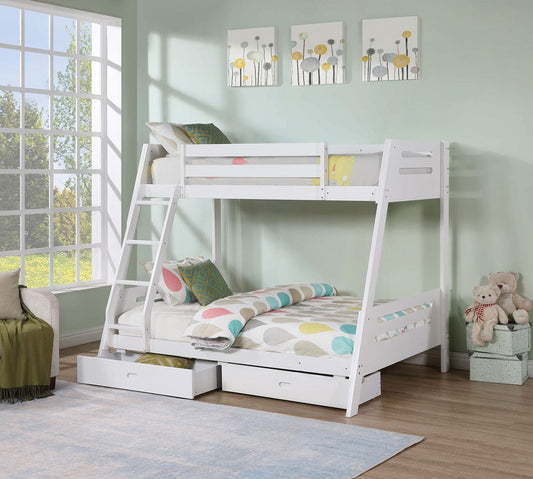 Furniture of America - Emilee Twin/Full Bunk Bed in White - FM-BK003WH-BED View 1