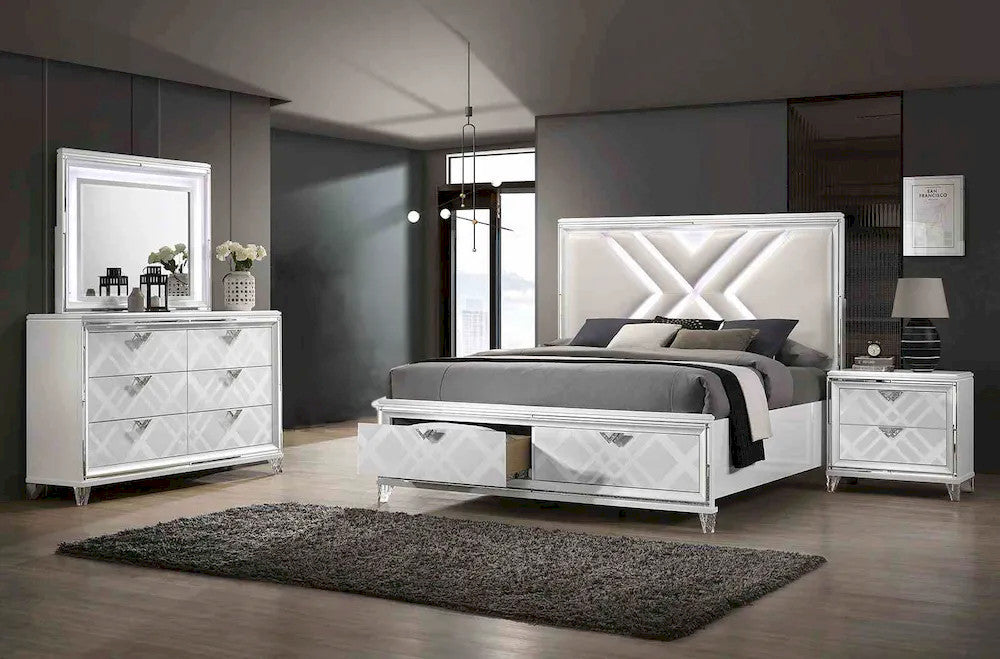 Furniture of America - Emmeline - 3 Pc. Queen Bedroom Set - FOA7147WH-Q-4PC view 1