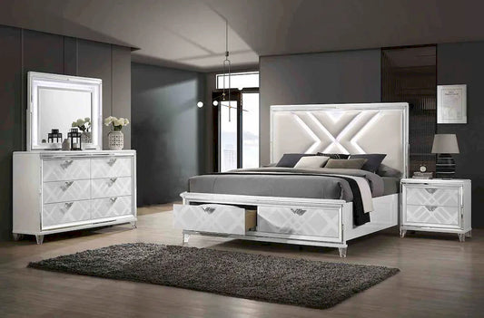 Furniture of America - Emmeline - 3 Pc. Queen Bedroom Set - FOA7147WH-Q-4PC view 1