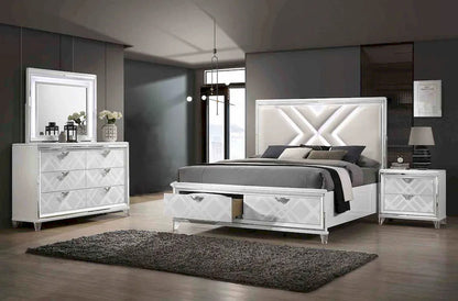 Furniture of America - Emmeline - 4 Pc. Queen Bedroom Set w/ 2NS - FOA7147WH-Q-5PC-2NS view 1