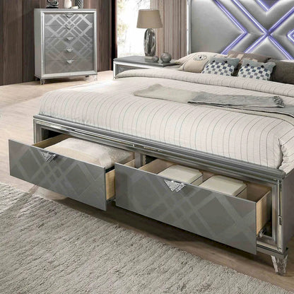Furniture of America - Emmeline - Cal.King Bed, Silver - FOA7147CK-BED view 4