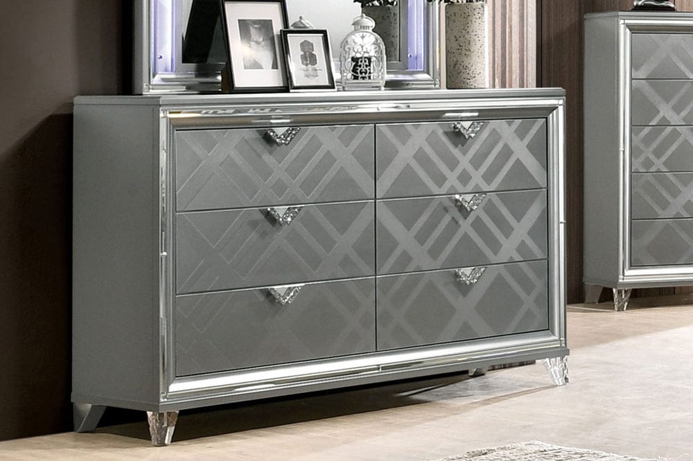 Furniture of America - Emmeline Dresser in Silver - FOA7147D View 1