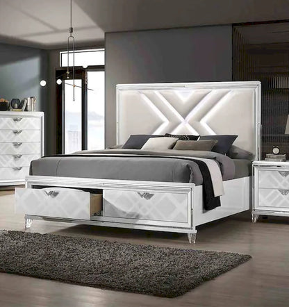 Furniture of America - Emmeline - E.King Bed, White - FOA7147WH-EK-BED view 1